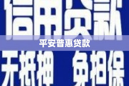 咸安平安普惠贷款